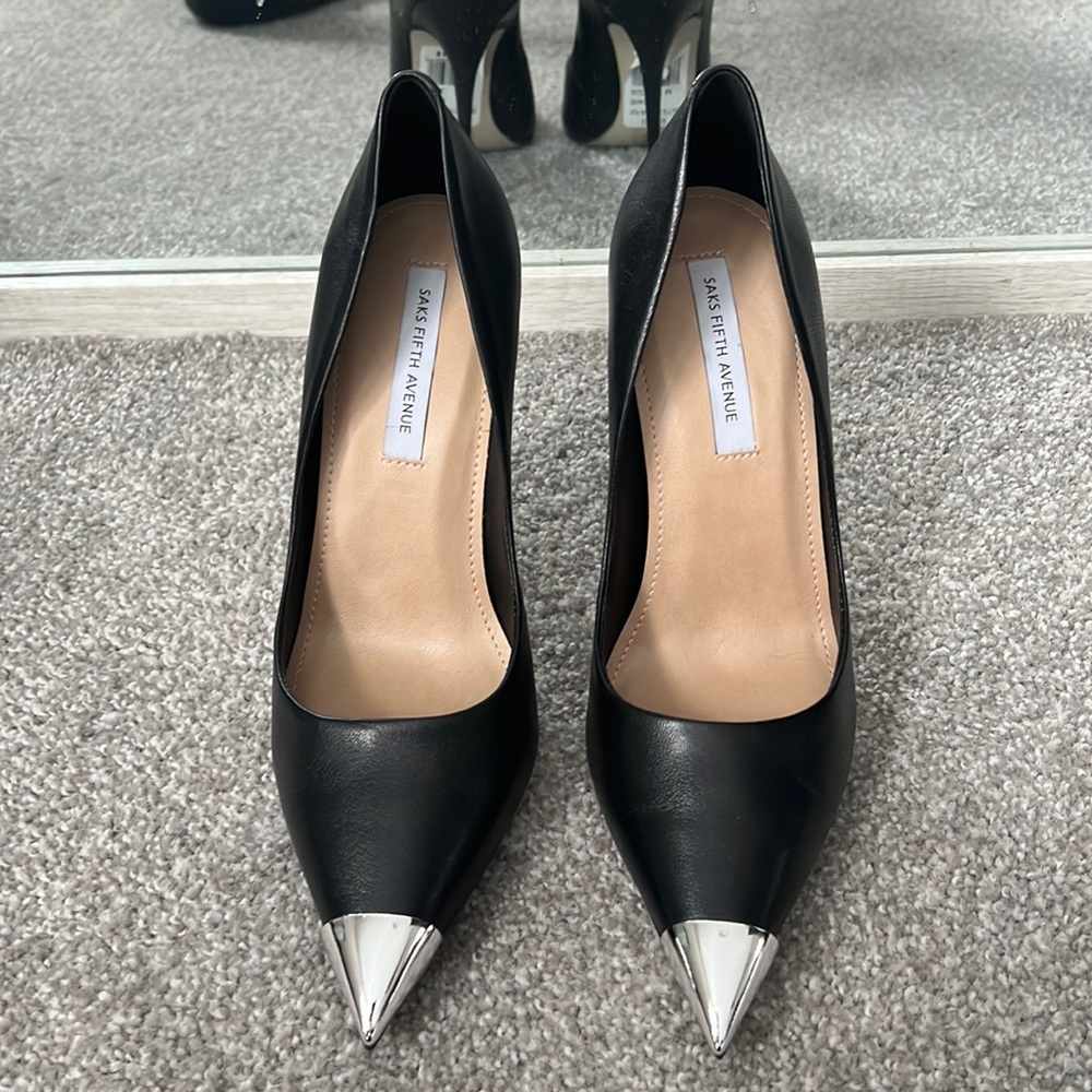 Cap-Toe Leather Stiletto Pumps